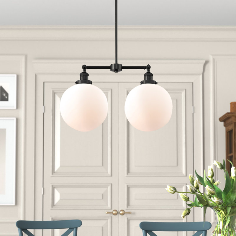 Oliver 2 - Light Kitchen Island Pendant, Matte Black, Matte White