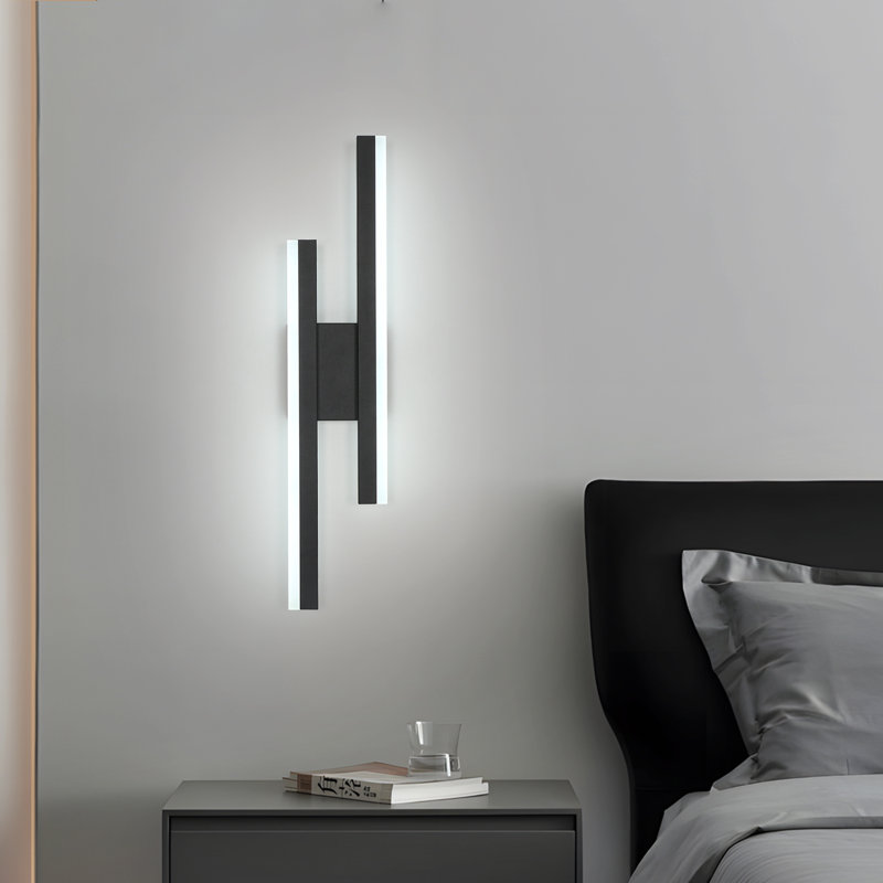 58Cm Black Acrylic LED Wall Sconce With Adjustable Light