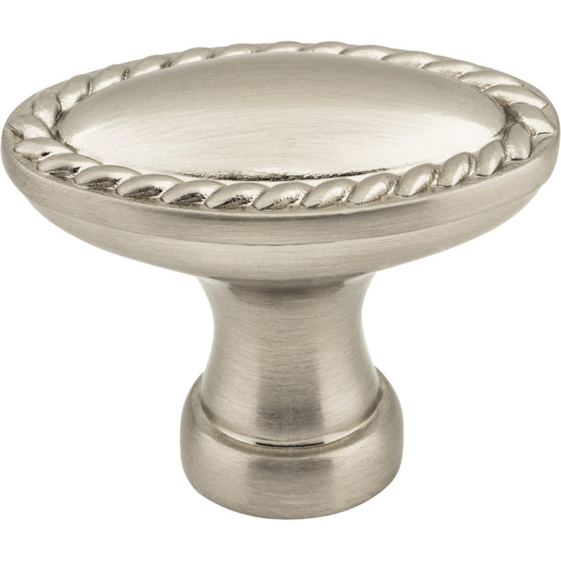 Lindos 1 3/8" Length Oval Knob, Satin Nickel