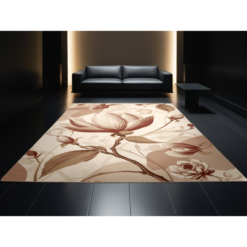Tapis beige classique lavable à la machine Parrilla Magnolia, 2 x 5
