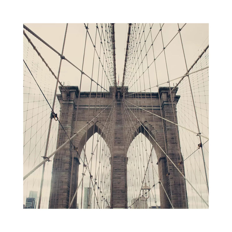 Brooklyn Bridge 1 Piece Wall Art on Canvas, 30.48 cm H x 30.48 cm W, Wrapped Canvas