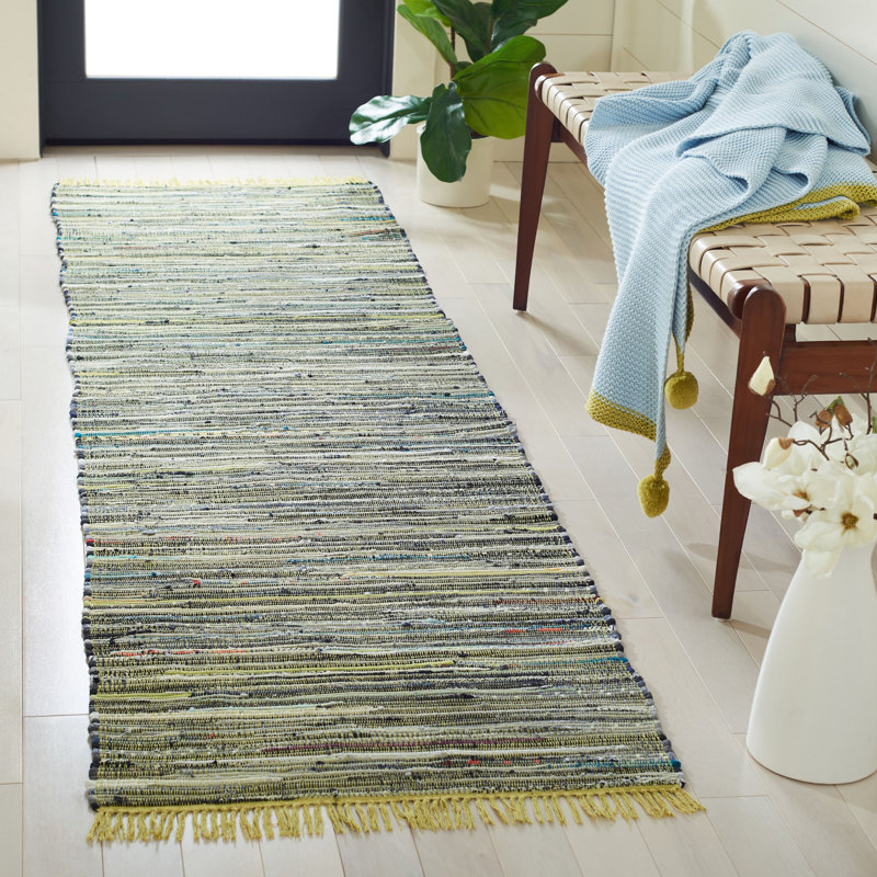 Declan Rug Hand Woven Cotton Solid Color Rug, Runner 2'3" x 8'
