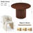 3-Piece Dining Table Set, Wood Top, Faux Fur Armchairs-108053034-108053037-108053038