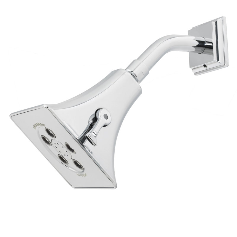Polished Chrome Adjustable Square Wall Mounted Shower Head