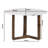 Fina 48 Inch Round Dining Table, White Genuine Marble Top, Natural Brown Mango Wood 3 Leg Sled Base