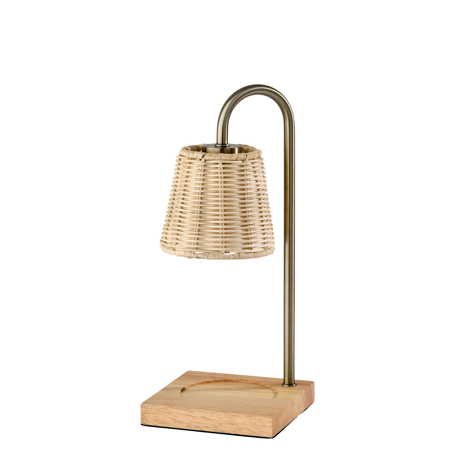 Ridgley Candlewarmer Lamp, Beige/Antique Brass