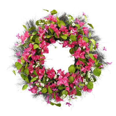 Pink Bougainvillea & Greenery Alderete Wreath
