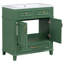 Meuble-lavabo de 30 po avec lavabo en résine, armoire de rangement en bois massif avec portes à fermeture douce-111123973