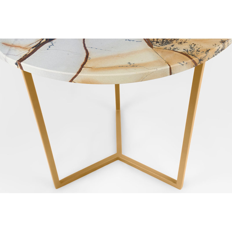 Aicia Frame End Table, Gold