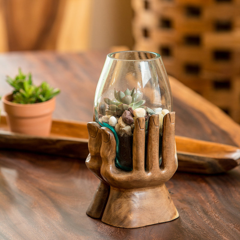 Blown Glass Vase on Hand - Akashi 12"H