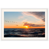 Sunrise With Geese Print by Ted Glasoe