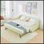 Lit de jour simple, canapé-lit convertible polyvalent 3 en 1 Gingham avec couchette coulissante et poches de rangement latérales, idéal pour les petits espaces-131377785-131377787
