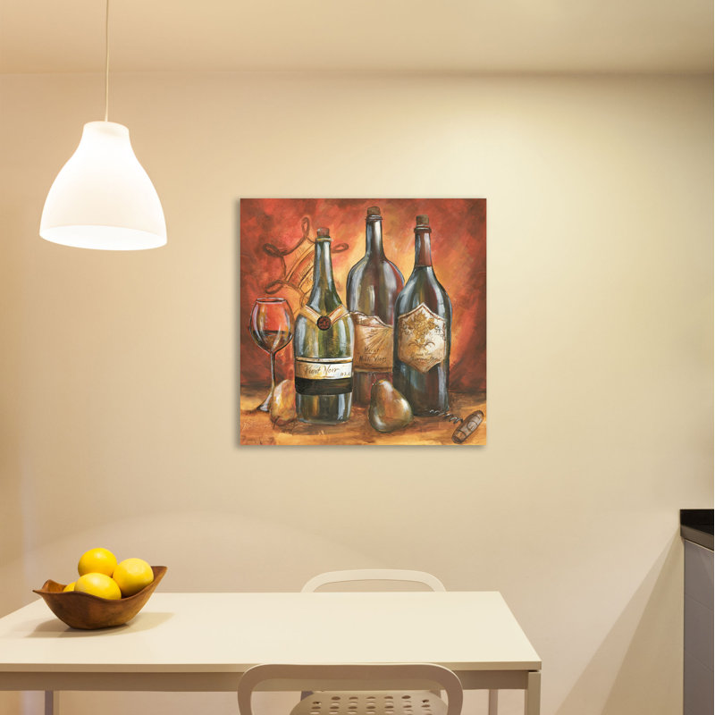 « wine trio », reproduction sur toile tendue, H 12 po x l 12 po