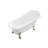61" Streamline Clawfoot Soaking Acrylic Bathtub With Drain, Clawfeet, and Bamboo Tray-51346614-51346615
