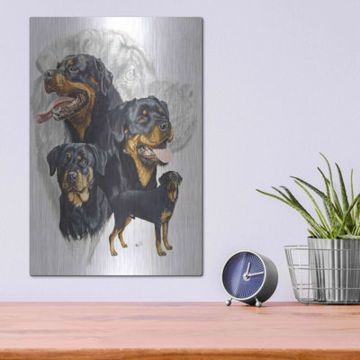 Red Barrel Studio® «Rottweiler» par Barbara Keith, Meta Rottweiler par Barbara Keith - impression sans cadre sur métal