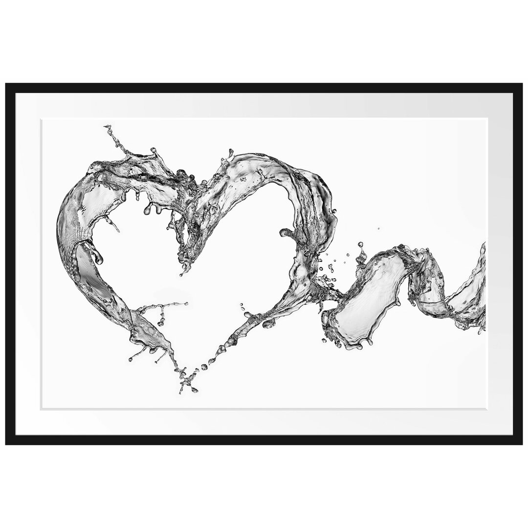 Gerahmtes Poster Water Heart