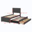 Lit plateforme tapissier avec lit gigogne et tiroirs-961528578