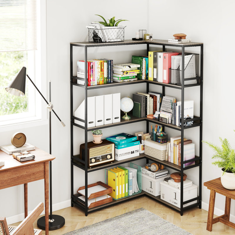 180cm H x 110cm W Metal Corner Bookcase