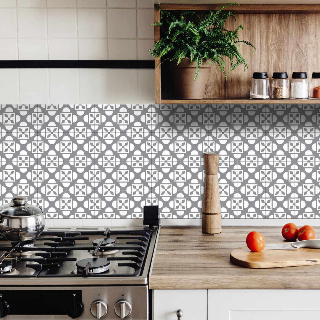 4'' W x 4'' L Vinyl Peel and Stick Mosaic Tile Mi Alma