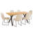 Costner 63" Modern Oak Dining Table Set For Small Spaces, 7-Piece Set With Rectangular Table & 6 Padded Leather Chairs, Compact, Sturdy & Easy To Assemble-123027140-123027137