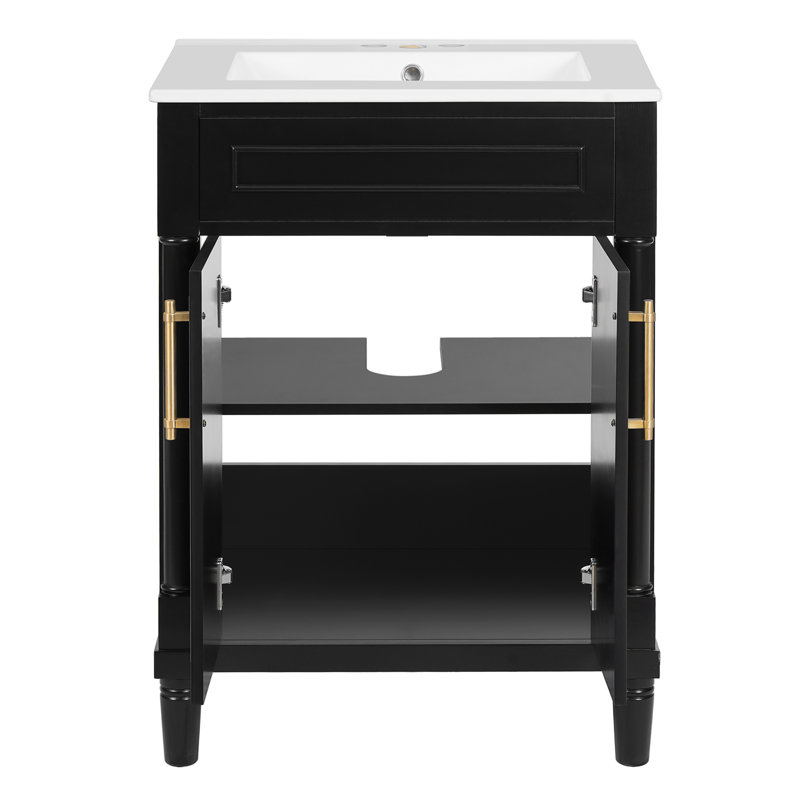 24" Bathroom Vanity with Integrated Ceramic Sink