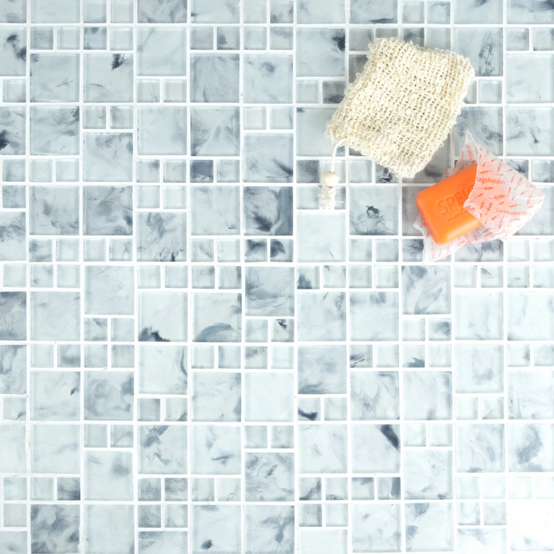 Carreau de mosaïque en verre piscine, Lac gelé