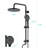 Matte Black Handheld Shower System With 8" Rainfall Head - 3-Setting , Adjustable Slide Bar, Corrosion, Spray Holes, 360 Rotation, 1.8 Gpm Flow, Wall Mounted Dual & Scratch Finish, Corrosion ,