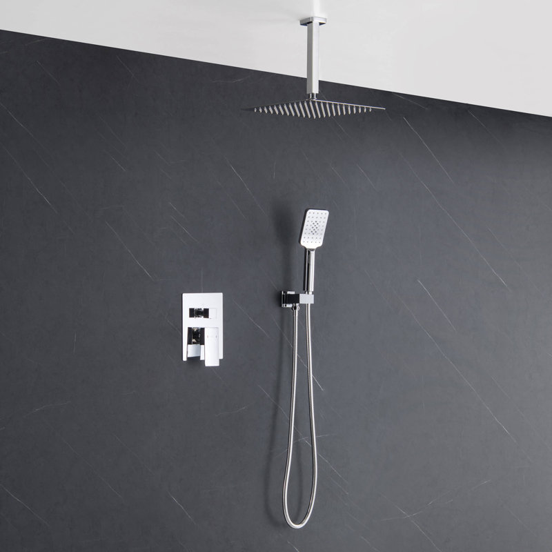 Dual Function Complete Shower System with Rough in-Valve, Chrome