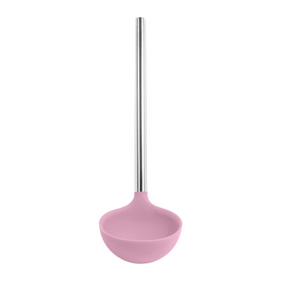 Louche en silicone Tovolo avec poignée en acier inoxydable pour ragoûts et sauces, sorbet rose
