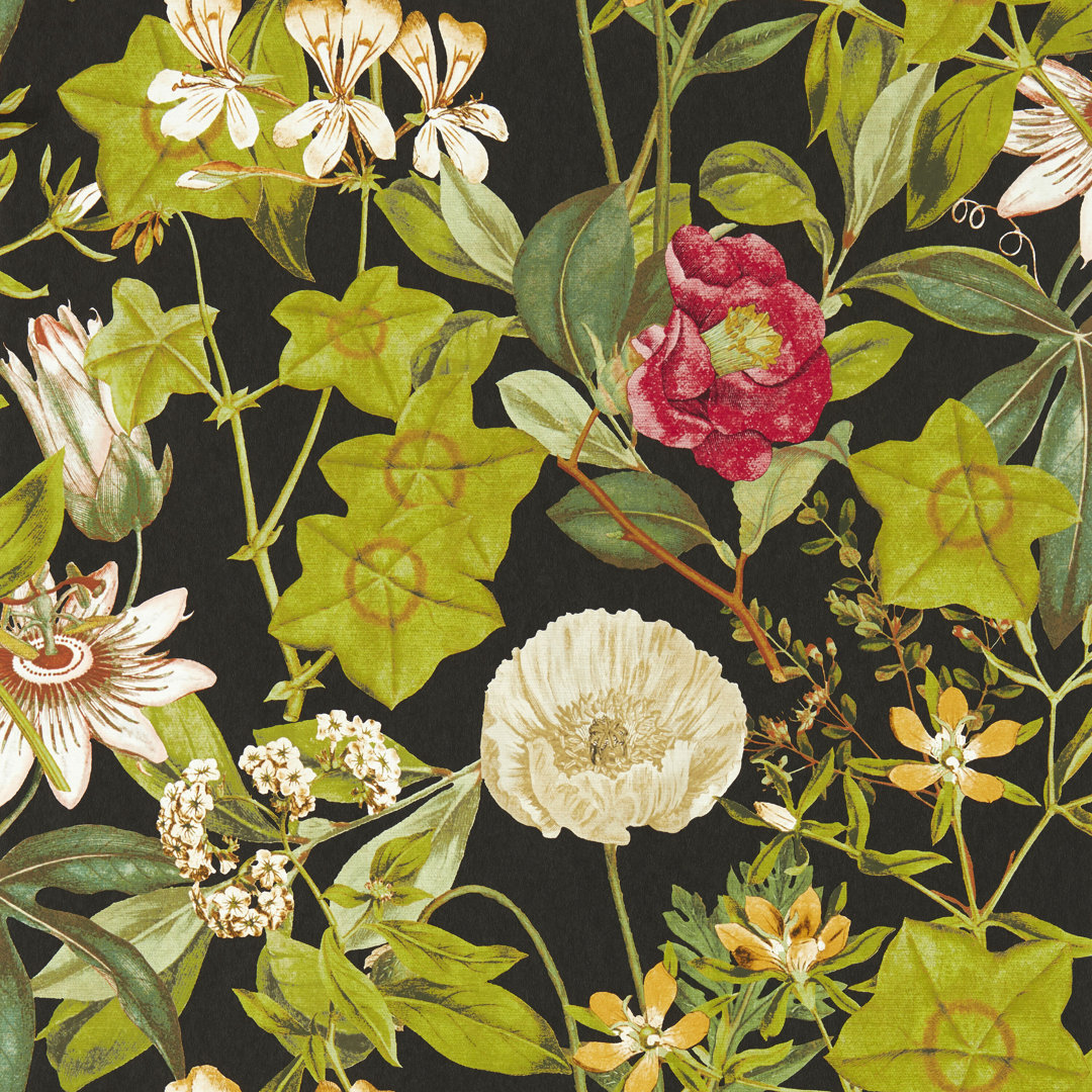 Clarke And Clarke Unisex Noir Clarke & Clarke Passiflora Exotica Wallpaper - Image 2