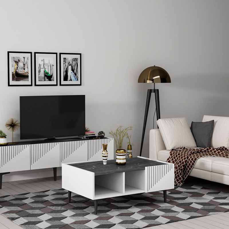 Fechteler 3 Piece Coffee Table Set, White