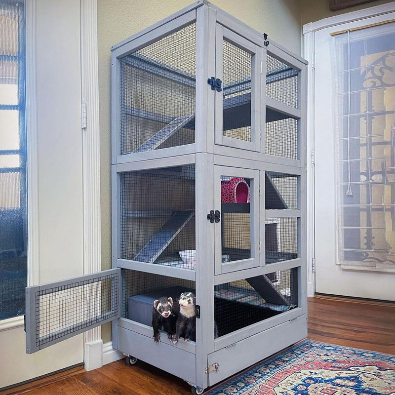 Ferret Cage Large Chinchilla Cage Upgrade Metal Frame Rat Cage,5 Levels Critter Nation