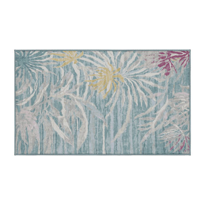 Machine Washable Blue Area Rug