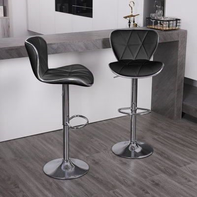 Tabouret de comptoir pivotant à hauteur réglable 32,5 po Anjolee avec structure en métal