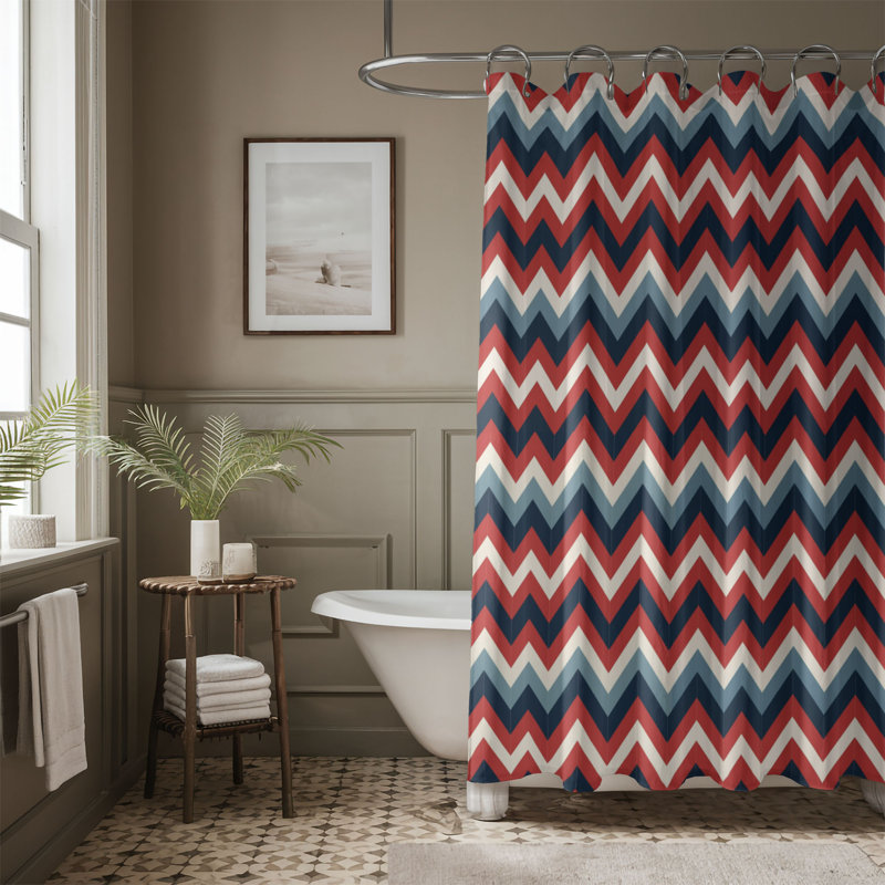 Rideau de douche 1 pièce Americana Patchwork, H 74 po x l 71 po