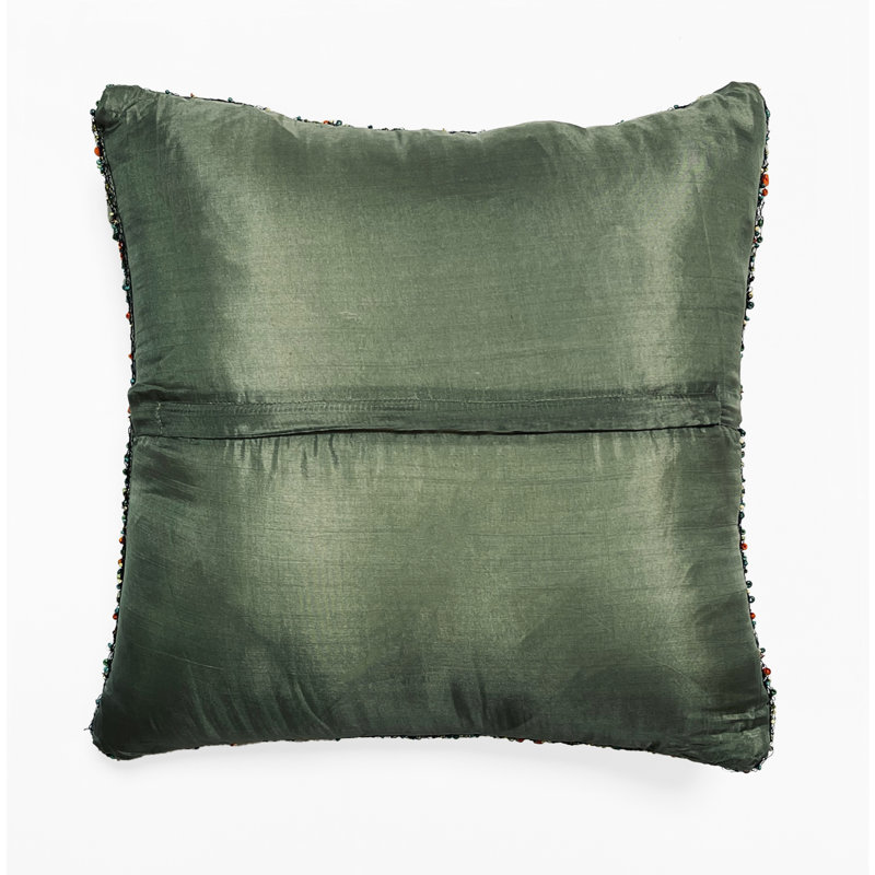 Coussin en soie Aoibh, Orange / multicolore