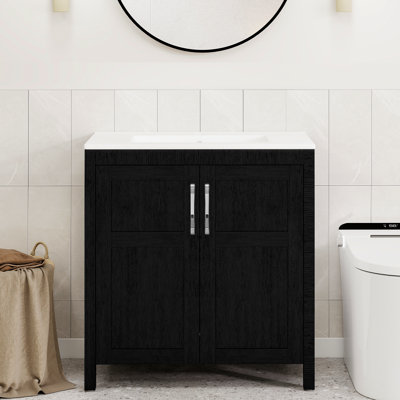 30" Free-Standing Modern Single Bathroom Vanity With Sink (No Faucet)