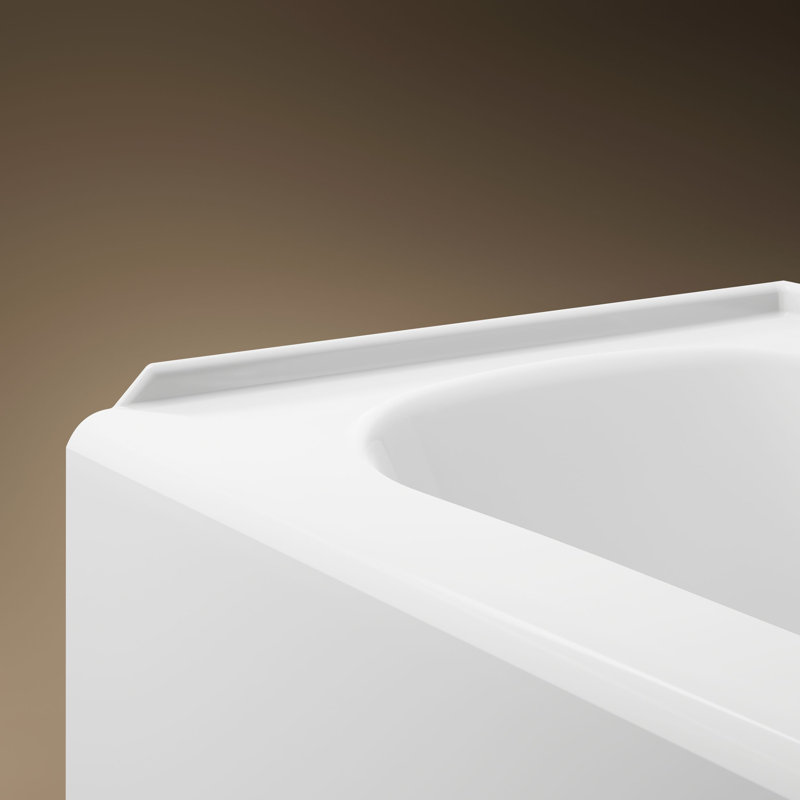 Avec 60 In. X 30 In. Alcove Bath, Left Drain, White, Right