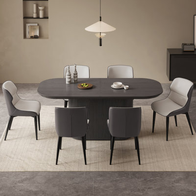 Ensemble de table de salle à manger 70 po avec 6 chaises pour la cuisine, le bar et le salon