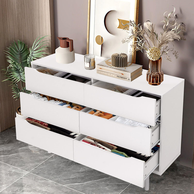 Jhelani 47.2'' W 6 - Drawer Dresser, White