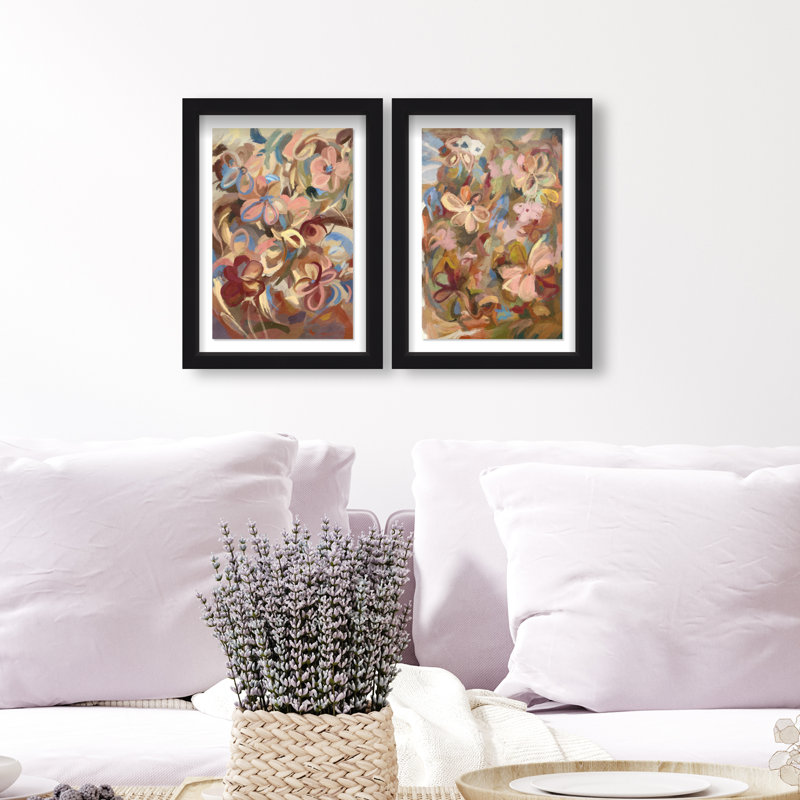 Moving Eden Set Set by Oliver Gal, 75"H x 51"W, Black Shadowbox