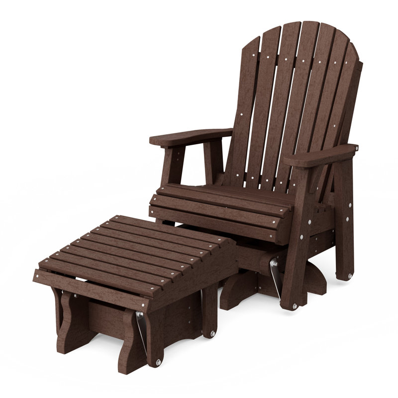 Fauteuil oscillant pivotant avec repose-pieds Heritage Adirondack, Brun Tudor