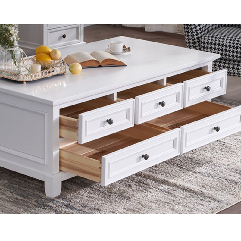 Simple American-style coffee table, White
