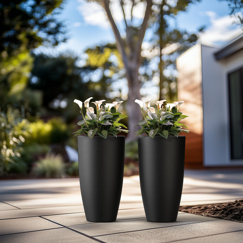 Khailey Handmade Pot Planter, Charcoal Black