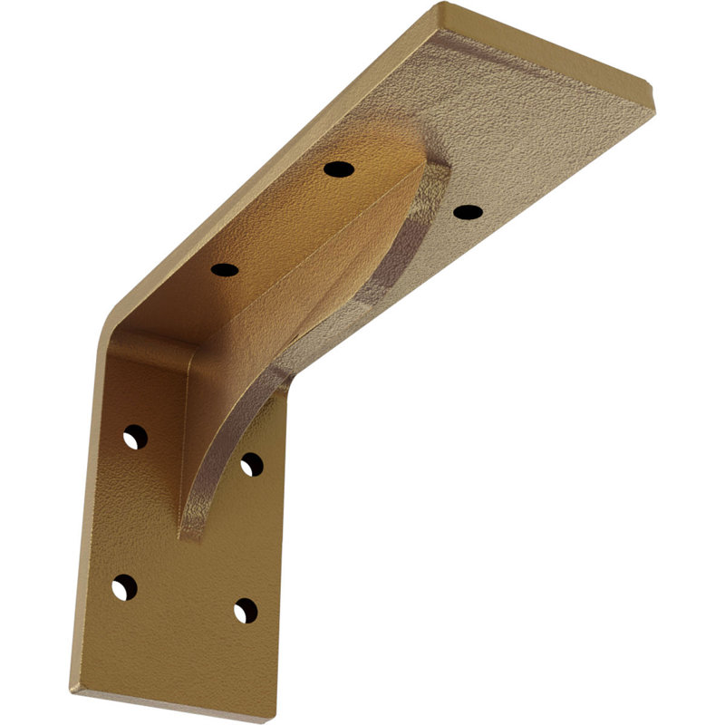 Support en acier Embrey, H 3,75 po x l 2 po x P 6 po, Or martelé