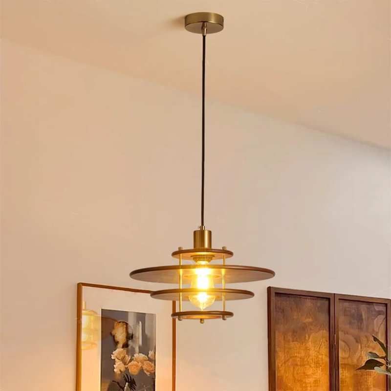 Luminaire suspendu en bois rétro Vintage