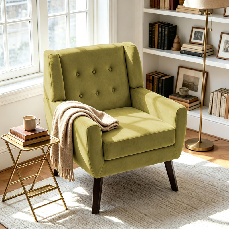 Fauteuil Jaqueze, Velours vert performance