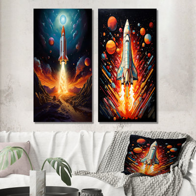 «Rocketship Stellar Voyage», 2 pièces