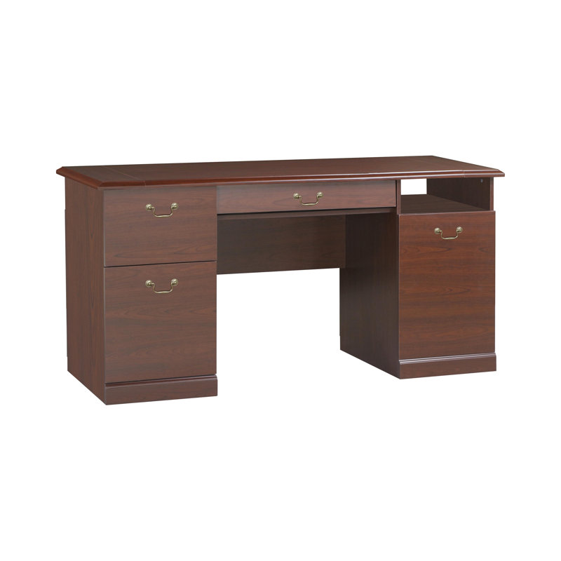 Bureau de direction rectangulaire avec armoire de 60,1 po de largeur, Rouge