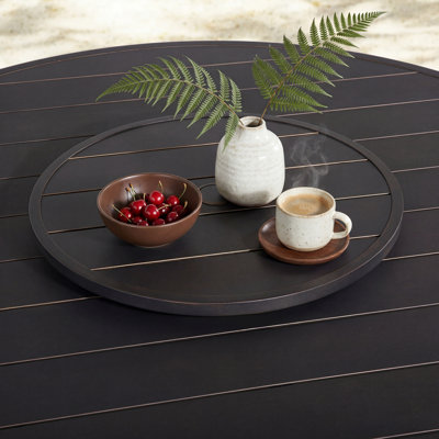 Patio Aluminum 25.5" Round Lazy Suan With  2.16" Umbrella Hole (Table Not Included)